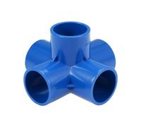 sourcing map Raccord Tuyau PVC coudé pour Meuble T Irrigation 5 voie Bleu 32mm 2Pcs