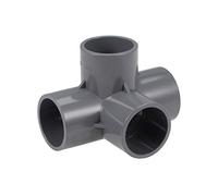 sourcing map Raccord Tuyau PVC coudé pour Meuble T Irrigation irrigation 4 voie Gris 32mm 2Pcs