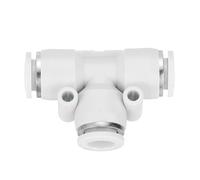 sourcing map Raccords Push to Connect - Tube de 1,6 cm - En forme de T - En plastique - Raccord rapide - Tuyau d'air pneumatique - Réduction de 3 voies - Connecteur à verrouillage poussoir - Blanc