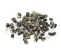 sourcing map Radial Condensateur électrolytique 100uF 16V 105°C Vie 2000H 6.3x7mm noir 100pc