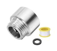 sourcing map Rallonge de pommeau de douche en acier inoxydable 304 de 20 mm de long G1/2 mâle vers G1/2 femelle filetage droit pour salle de bain, argenté
