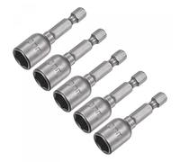 sourcing map Rapide-Change Écrou Empreinte Pointe 1/4" Hexagonal Tige 10mm Magnétique Écrou Régleur Forage Pointes 1.89" Longueur Métrique 5 Pcs