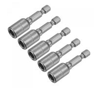 sourcing map Rapide-Change Écrou Empreinte Pointe 1/4" Hexagonal Tige 7mm Magnétique Écrou Régleur Forage Pointes 1.89" Longueur Métrique 5 Pcs