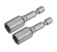 sourcing map Rapide-Change Écrou Empreinte Pointe 1/4" Hexagonal Tige 8mm Magnétique Écrou Régleur Forage Pointes 1.89" Longueur Métrique 2 Pcs