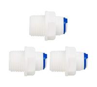 sourcing map Rapide Raccordement Eau Purificateurs Tubes Raccords Pousser vers Connecteur Eau Tuyau Joint pour RO Système Osmose Inverse Tube droit 3/8 "BSP mâle -1/4" OD(6,4mm)