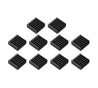 sourcing map Refroidisseur radiateur Aileron de Carte de Circuit imprimé en Aluminium Noir 14x14x5mm 10pcs pour Dispositif Circuit intégré Semi-conducteur LED
