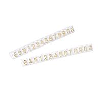 sourcing map Réglable Amovible Mini Cube Prix Étiquette Affichage Numéro Lettre Prix Étiquette Stand Bloc Trousse pour Magasin Comptoir Gold sur Transparent 6.3x9mm 10 Ensembles