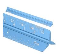 sourcing map Règle à échelle architecturale, 17,8 cm standard en alliage d'aluminium d'architecte triangulaire à petite échelle gravée au laser pour architectes ingénieurs, bleu