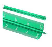 sourcing map Règle à échelle architecturale, 30,5 cm standard en alliage d'aluminium d'architecte triangulaire à grande échelle gravée au laser pour architectes ingénieurs, vert