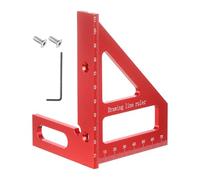sourcing map Règle de mesure 3D multi-angles 45/90 degrés métrique en alliage d'aluminium pour le travail du bois, rapporteur carré à onglet, règle triangulaire avec vis et clé hexagonale pour