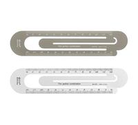 sourcing map Règle Droite 12Cm Marque-Page Métrique Clip Règle En Alliage Métallique Avec Échelle Deux Côtés Outil De Mesure Pour Étude Lecture Salle Classe, Ton Argenté Marron