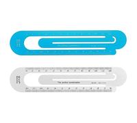 sourcing map Règle Droite De 12 Cm Avec Clip Marque-Page, Échelle Métrique En Alliage, Graduations Des Deux Côtés, Outil De Mesure Pour Étude, Lecture En Classe, Bleu Et Argenté