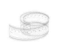 Sourcing map Règle flexible 50 cm 0,1 mm Échelle avec angle R et lignes larges en plastique PET Pliage droit Règle d'étalonnage Outil de mesure souple pour usine Transparent