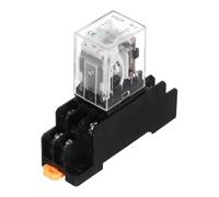 sourcing map Relais de puissance électromagnétique CC 24 V, relais à bobine d'alimentation 8 broches 5 A avec indicateur LED et base de prise DPDT 2NO 2NC - MY2NJ pour appareils industriels, ménagers