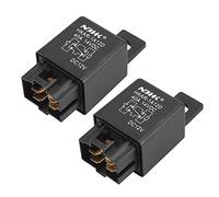 sourcing map Camion Noir Automobile Moteur DC 12V 40A 4 broches relais SPST 2 Pcs