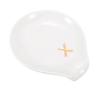 sourcing map Repose-cuillère à café en céramique - 10 cm - Résistant à la chaleur - Accessoires de table pour café, bar, cuisine, cuisinière à manger, décoration de table (lettre X, blanc)