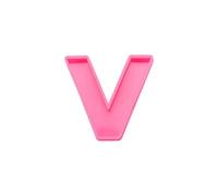 sourcing map- Résine Lettre Modèles Alphabet V Silicone Rose 10.16 cm pour Fête Maison
