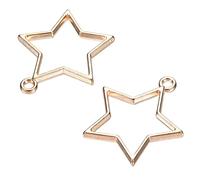 sourcing map Résine Pendentifs Cadres Étoile Forme Géométrique Alliage Creux Ouvert Dos Breloques pour Bricolage Artisanat Doré Paquet 10