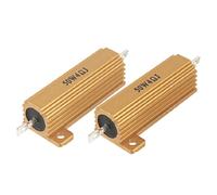 sourcing map résistance, boîtier en aluminium, 4 ohm, puissance : 50 w, 5% de tolérance, or, 2 pièces