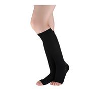 sourcing map Respirant taille Sans Doigt pied unisexe Chaussettes compression Noir M