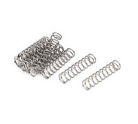 sourcing map Ressort de Compression 0.6mmx6mmx25mm 304 Acier Inoxydable Argenté 10pcs