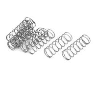 sourcing map Ressort de Compression 0.8mmx14mmx45mm 304 Acier Inoxydable Argenté 10pcs