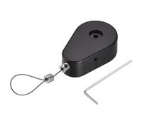 sourcing map Rétractable Câble Serrure avec Autoadhésif Télécommande Sécurité Serrure Anti-perte Corde Matériel Câble Serrure 600g Traction Force Noir Paquet de 2