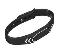 sourcing map RFID Bracelet Silicone Proximité Bracelet 13,56 MHz Lecture Uniquement Réglable Étanche pour Porte Entrée Accès Contrôle, Noir
