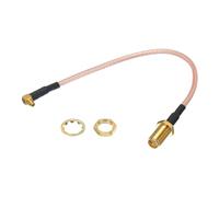 sourcing map RG316 Coaxial Câbles RP-SMA Femelle vers MMCX Mâle Droit Angle Faible Perte Coaxial Câble 0,5FT Orange 1 pcs