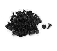 sourcing map Rivet en Plastique Trou de 4.7mm x 5mm Clips-Poussoir Agrafe 100pcs Noir pour Porte Pare-Boue Voiture
