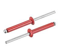 sourcing map Rivets aveugles, 4mm x 25mm Aluminium Ouvert Terminal Plat Rond Tête Rivet pour Assemblage Métal Plaque, Rouge 100 Pcs