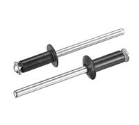 sourcing map Rivets aveugles, 5mm x 13mm Aluminium Ouvert Terminal Plat Rond Tête Rivet pour Assemblage Métal Plaque, Noir 25 Pcs