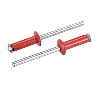 sourcing map Rivets aveugles, 5mm x 16mm Aluminium Ouvert Terminal Plat Rond Tête Rivet pour Assemblage Métal Plaque, Rouge 25 Pcs