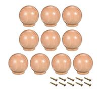 sourcing map Rond Bois Poignées 10Pcs 30mm Diamètre Cabinet Meubles Cuisine Poignées pour Commode Tiroir Armoire Bois