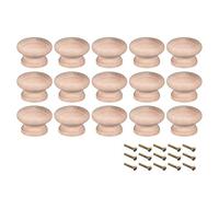 sourcing map Rond Bois Poignées 15Pcs 45mm Diamètre Cabinet Meubles Cuisine Poignées pour Commode Tiroir Armoire Bois