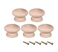 sourcing map Rond Bois Poignées 5Pcs 45mm Diamètre Cabinet Meubles Cuisine Poignées pour Commode Tiroir Armoire Bois