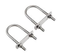 sourcing map Rond Boulon U 1.65"(42mm) Largeur Interne 100mm Longueur Acier M8 avec écrous Plaque Rondelles 2 Ensembles