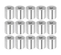 sourcing map Rond Écrou Accouplement, M10 to M4 Adaptateur Vis Femelle Filetage Convert Manchon Connecteur Tige Barre Goujon Tube Écrou, Argenté Paquet de 15