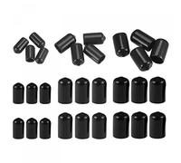 sourcing map Rond Extrémité Bouchons Caoutchouc Couvercle 30Pcs 7mm 10mm 12mm Noir Vis Protecteur pour Vis Boulon Tuyau