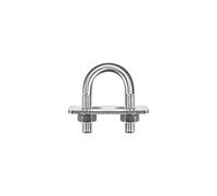 sourcing map Rond U-Boulons, 2 Ensembles 27mm(1.06") Interne Largeur 52mm Longueur M8 304 Inox Acier U Pince Boulon avec Écrous Rondelles et Plaques, pour Remorque Bateau