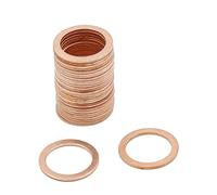sourcing map Rondelle Cuivre 15x20x1mm 30pcs Moteur Joint Étanchéité