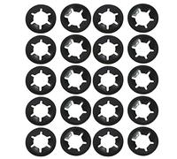 sourcing map Rondelle de Blocage M10 x 20mm 65Mn Rondelle de Verrouillage Interne Dent Étoile Noir Oxyde Finition Pousser verrou Rondelle V Clips Attache 20pcs