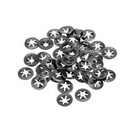 sourcing map Rondelle de Blocage M4 Rondelle de Verrouillage 3.5mm I.D. 12mm O.D. Interne Dent Pousser Vitesse Clips 65Mn Noir Oxyde Finition 50pcs