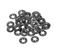 sourcing map Rondelle de Blocage M6 Rondelle de Verrouillage 5.5mm I.D. 16mm O.D. Interne Dent Pousser Vitesse Clips 65Mn Noir Oxyde Finition 60pcs