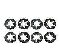 sourcing map Rondelle de Blocage M6 x 16mm 65Mn Rondelle de Verrouillage Interne Dent Étoile Noir Oxyde Finition Pousser verrou Rondelle V Clips Attache 8pcs