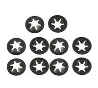 sourcing map Rondelle de Blocage M6 x 16mm 65Mn Rondelle Interne Dent Étoile Noir Oxyde Finition Pousser verrou Rondelle V Clips Attache 10pcs