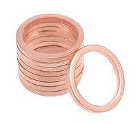 sourcing map Rondelle Plate Cuivre 16mmx20mmx2mm 10Pcs Pour Boulons