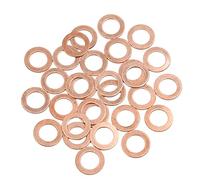 sourcing map Rondelle Plate Cuivre pour Moteur Joint D'Étanchéité 30Pcs