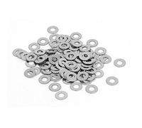 sourcing map Rondelle Plate M2 304 acier inoxydable entretoises joints ton argent 100PCS