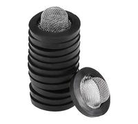 sourcing map Rondelles plates en caoutchouc 19mm OD 13mm ID 3mm épaisseur avec filtre d'entrée en acier inoxydable pour tube robinet tuyau d'eau 12Pcs